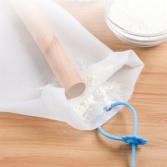 BUFFER® Büyük  Hamur Torbası  Silikon Şeffaf Hamur Yoğurma Torbası Ekmek Makarna Mantı  Hamuru Kolay