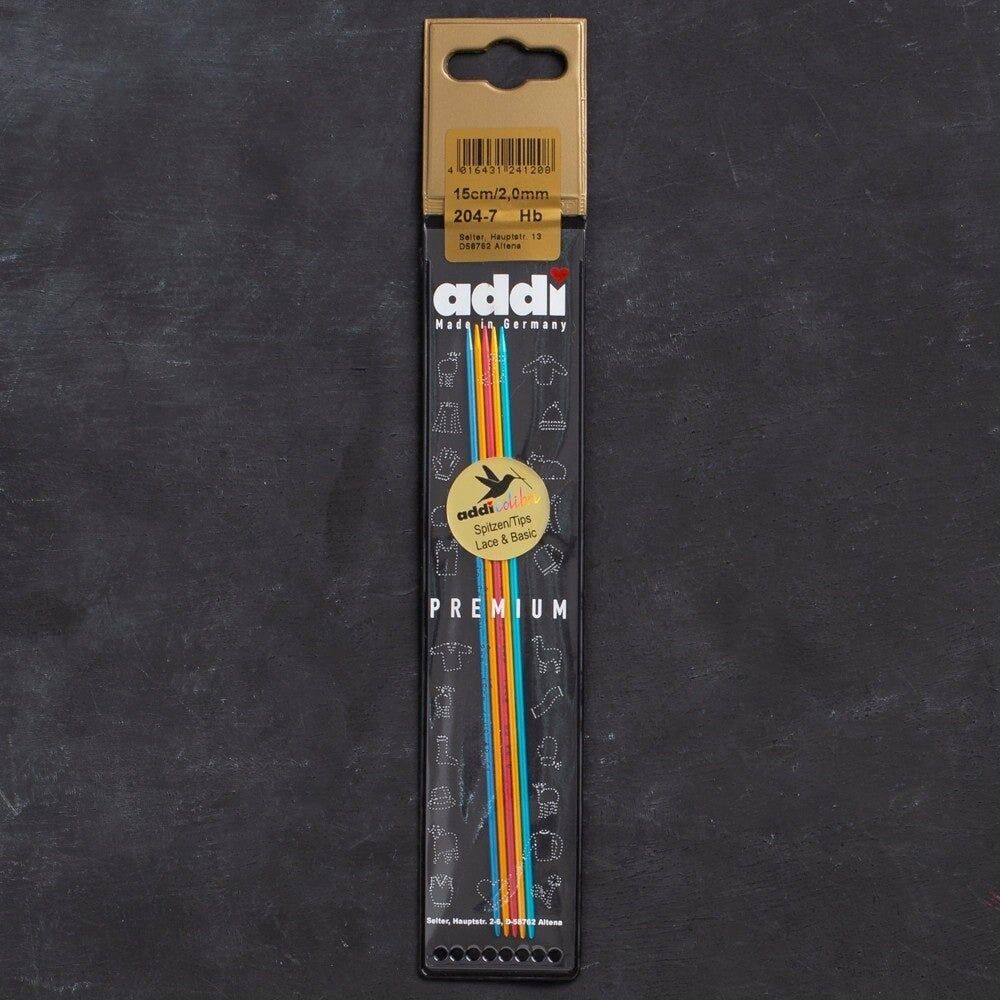 Addi Colibri 2mm 15cm Renkli Çorap Şişi - 204-7