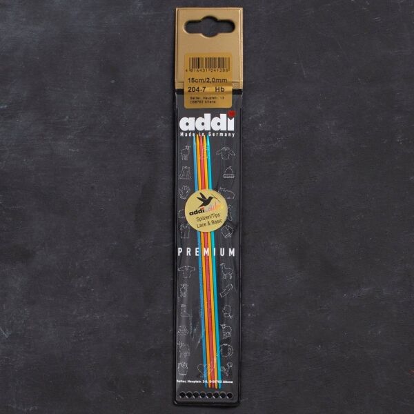 Addi Colibri 2mm 15cm Renkli Çorap Şişi - 204-7