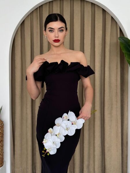 Popi Madonna Yaka Kalem Elbise