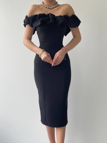 Popi Madonna Yaka Kalem Elbise