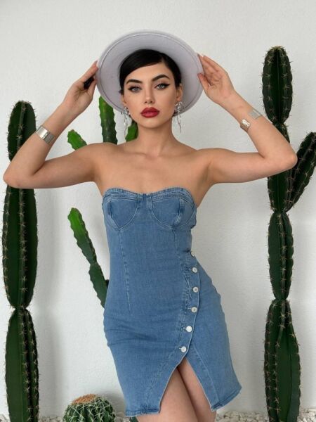 Nerg Düğme Detaylı Elbise