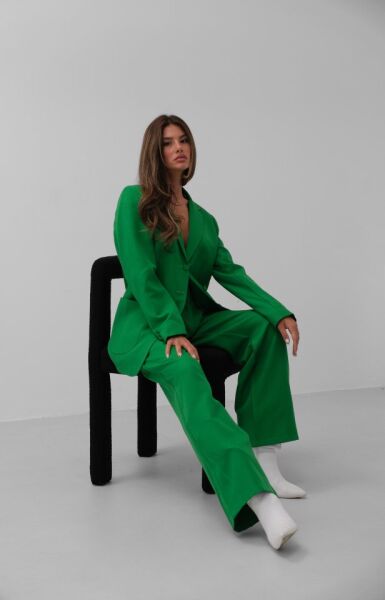 Bel Katlamalı Pantolon Blazer Ceket Takım