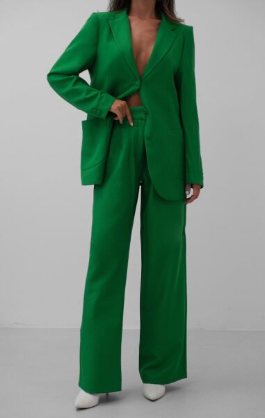 Bel Katlamalı Pantolon Blazer Ceket Takım