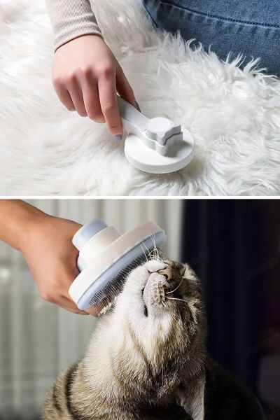 BUFFER® Basmalı Kedi Köpek Tüy Toparlayıcı Masaj Etkili Pet Fırçası
