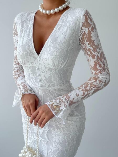 Lively Dantelli Midi Elbise
