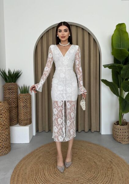 Lively Dantelli Midi Elbise