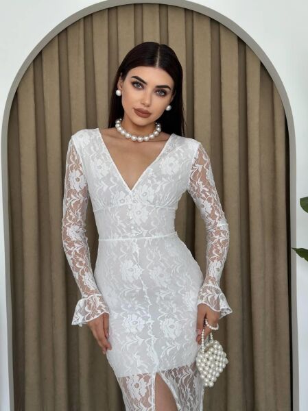 Lively Dantelli Midi Elbise