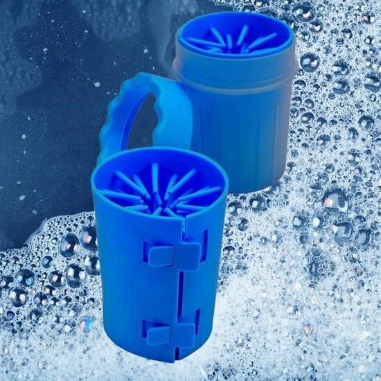 BUFFER® Silikon Jel Fırçalı Kedi Köpek Pati Ayak Temizleme Kovası Büyük