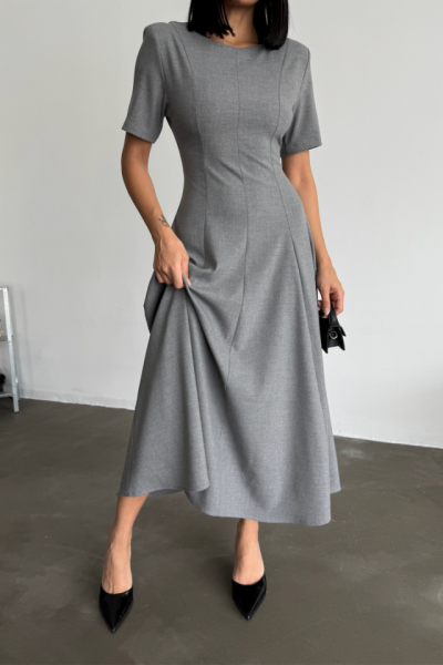 POLİVİSKON ELBİSE - Gri