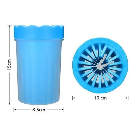 BUFFER® Silikon Jel Fırçalı Kedi Köpek Pati Ayak Yıkama Temizleme Kovası (Küçük)