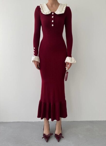 Sura Bebe Yaka Elbise