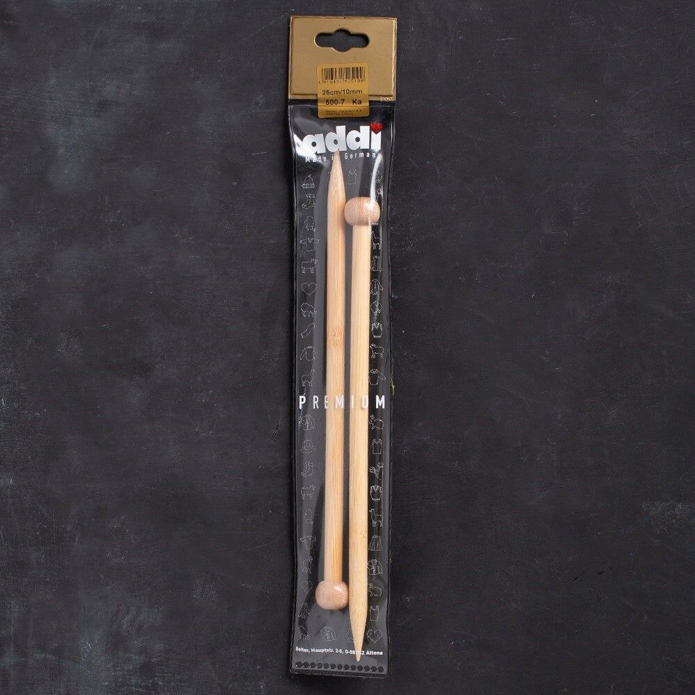 Addi Premium 10mm 25cm Bambu Örgü Şişi - 5007025-1