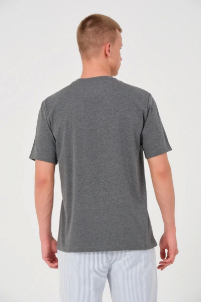 Erkek 24/1 Düz A Kalite Oversize T-shirt - Antrasit