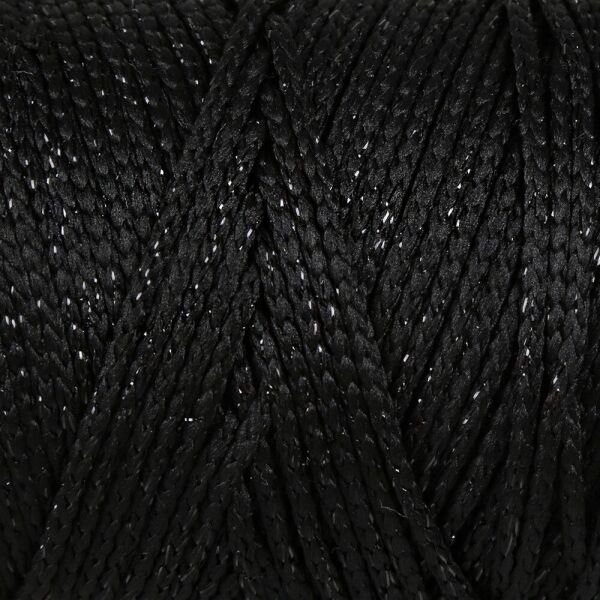 Loren Soft Star Makrome İpi Siyah Simli Siyah RM10