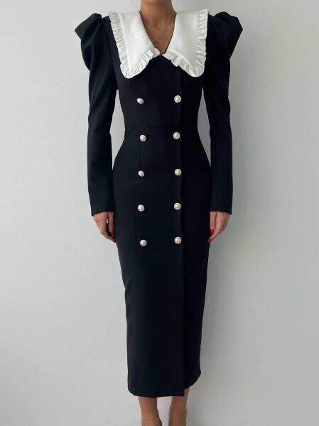 Palmas Geniş Yakalı Elbise