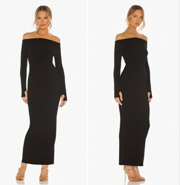 Kadın Uzun Kollu Madonna Yaka Parmak Geçmeli Detay Kaşkorse Elbise