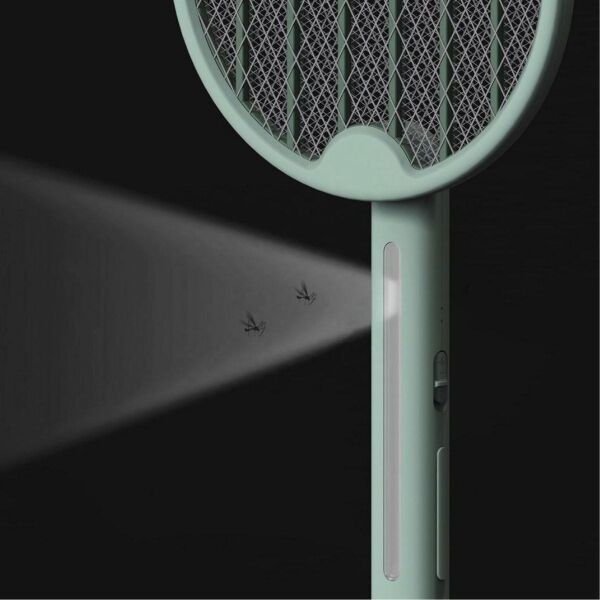 BUFFER® Tenis Raketi Tipi Masaüstü Olabilen Gece Lambalı Sinek Kovucu,Öldürücü Raket