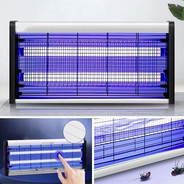 BUFFER® Masaüstü veya Duvara Asılabilen 10W Uzun Enli Sessiz Sinek Öldürücü UV Mor Işıklı Makina
