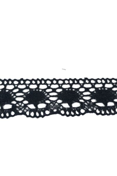 Kopanaki Dantel en 5 cm Badem Model Siyah 10 Metre