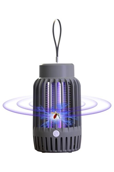 BUFFER® 2'si 1 Arada Şarjlı,Mor UV Işıklı Sinek Öldürme Aparatı ve  Kamp Tipi Askılı Gece Lambası