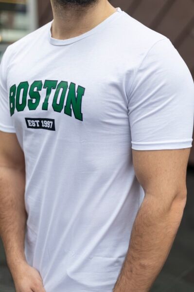 Erkek Boston Baskılı Süprem T-shirt