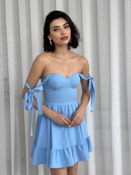 İP ASKILI BAĞLAMALI ATLAS ELBİSE