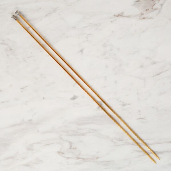 Loren Crafts 2,5 mm 35 cm Sarı Metal Örgü Şişi - L