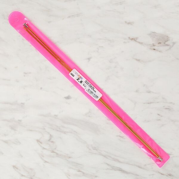 Loren Crafts 2,5 mm 35 cm Sarı Metal Örgü Şişi - L