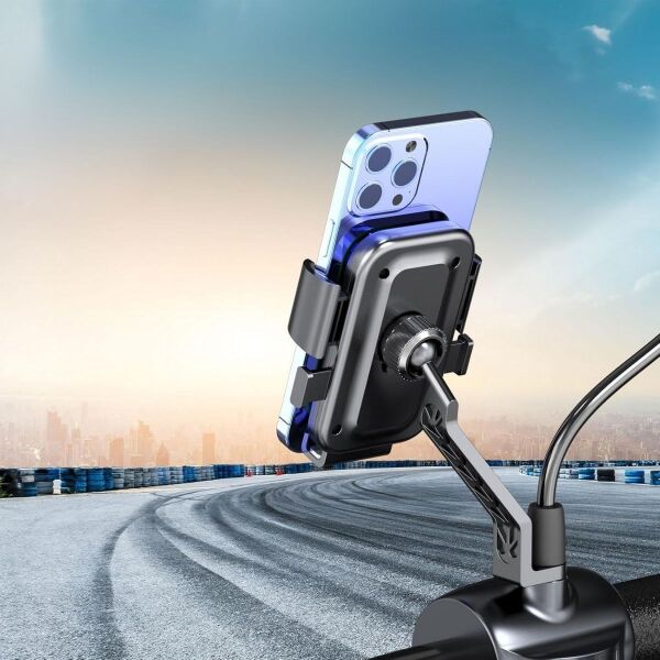 BUFFER® Motor,Motosiklet,Bisiklet ,Scooter İçin 360 Derece Dönebilen Dikiz Aynası Versiyonu Telefon Tutucu Aparat