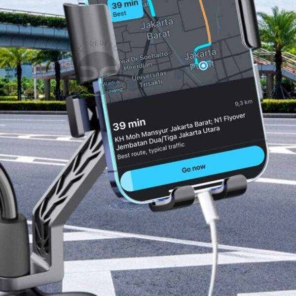 BUFFER® Motor,Motosiklet,Bisiklet ,Scooter İçin 360 Derece Dönebilen Dikiz Aynası Versiyonu Telefon Tutucu Aparat