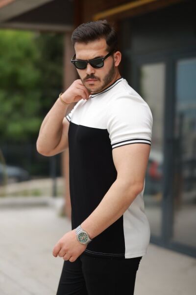 Erkek Parçalı Renk Kısa Kollu Tişört