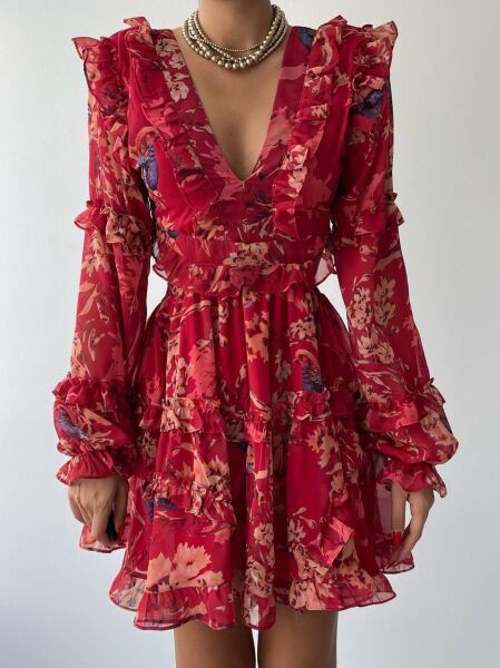 Avellino Sırt Dekolteli Elbise