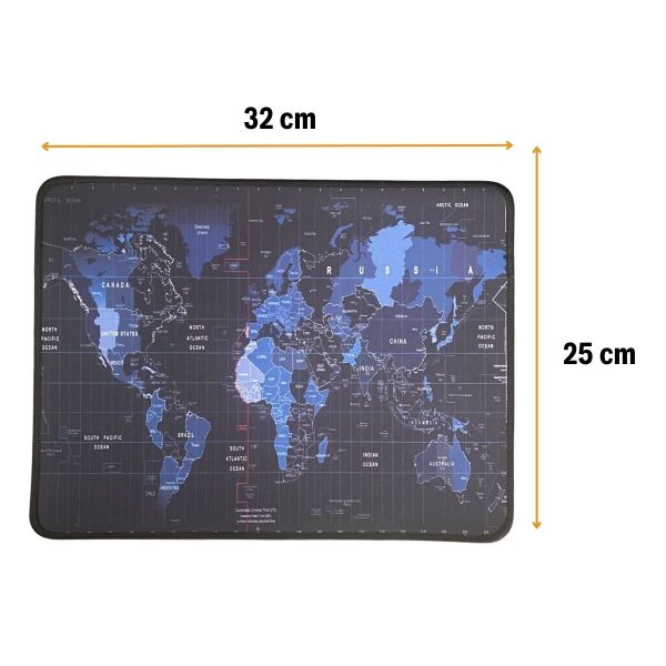 BUFFER® 25x32 cm Küçük Boy Mouse Pad Dünya Haritası