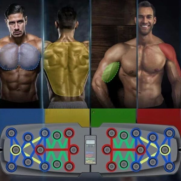 BUFFER® Otomatik Sayımlı Katlanabilir İpli Şınav Fitness Tahtası