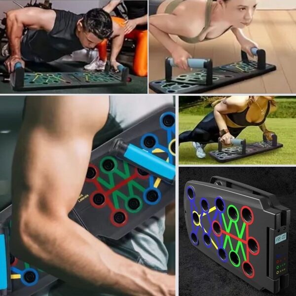 BUFFER® Otomatik Sayımlı Katlanabilir İpli Şınav Fitness Tahtası