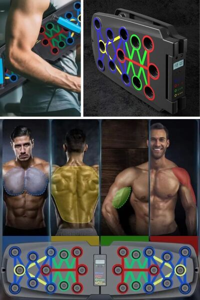 BUFFER® Otomatik Sayımlı Katlanabilir İpli Şınav Fitness Tahtası