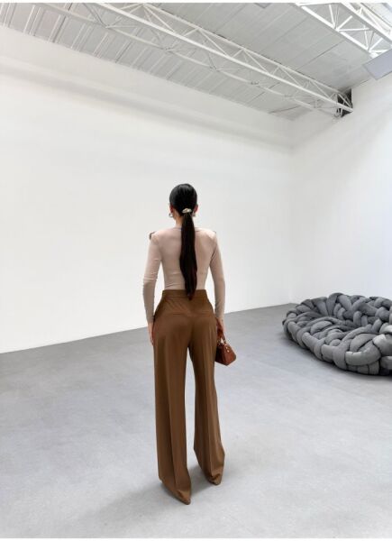 230 Gr Poly Viscose Full Lycra Pi̇leli̇ Palazzo Pantolon