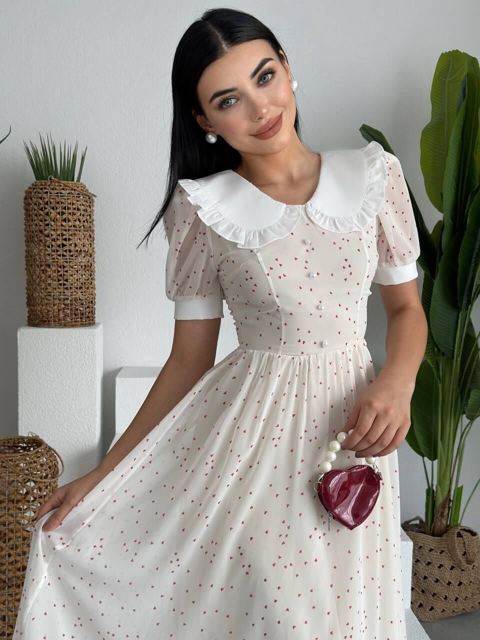 Aversa İnci Detay Şifon Elbise