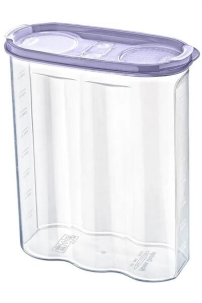 BUFFER® 2 Kapaklı Ölçekli Erzak Kuru Gıda Saklama Kutusu Kabı 2,4 Litre-SA940
