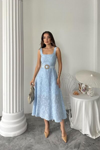 Bebe Mavi Kuplu Uzun Elbise