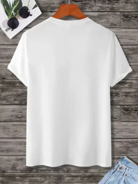 Unisex Baskılı Oversize T-Shirt - Beyaz