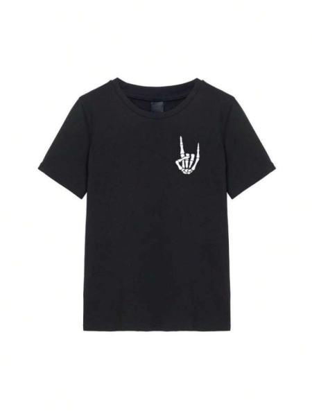 Erkek Baskılı Oversize T-shirt - Siyah