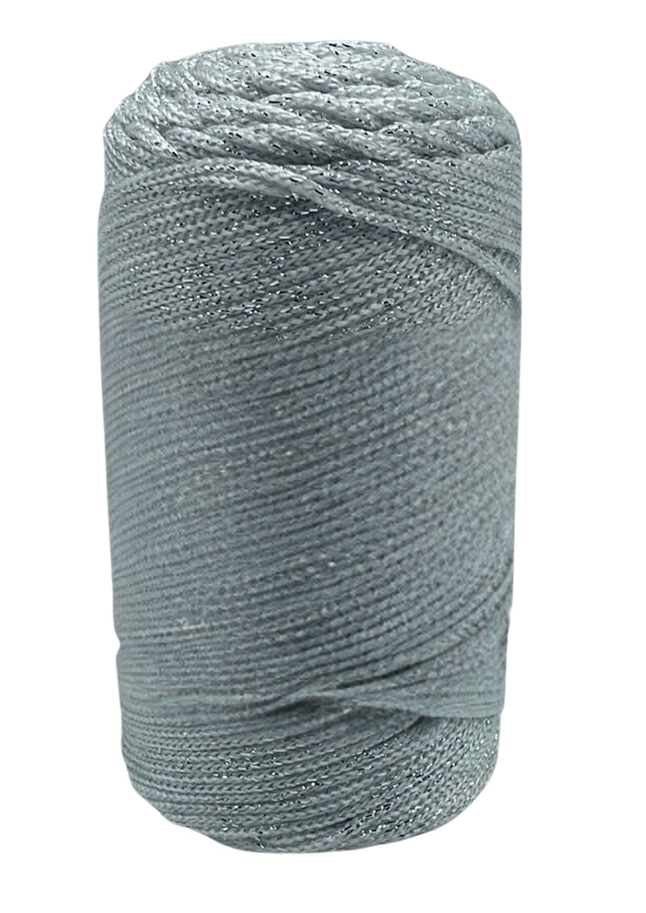 Makrome İpi 3 mm Polyester Gri Simli