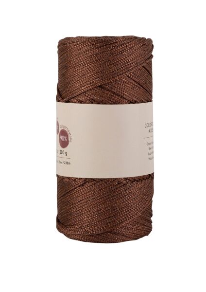 Makrome İpi 3mm  Polyester Kahve Simli