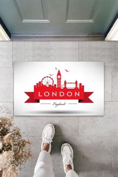 Dijital Baskı Beyaz London Kapı Paspası