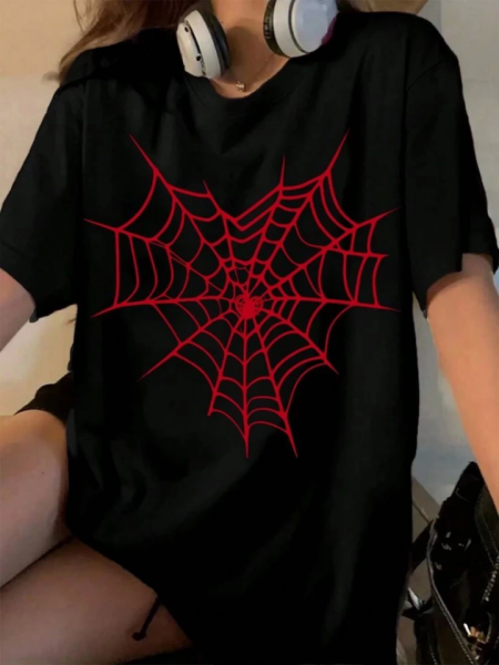 Baskılı T-shirt - Siyah